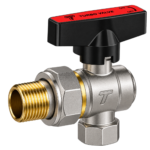 Brass Elbow Ball Valve With Union 123 M/F  Butterfly Handle