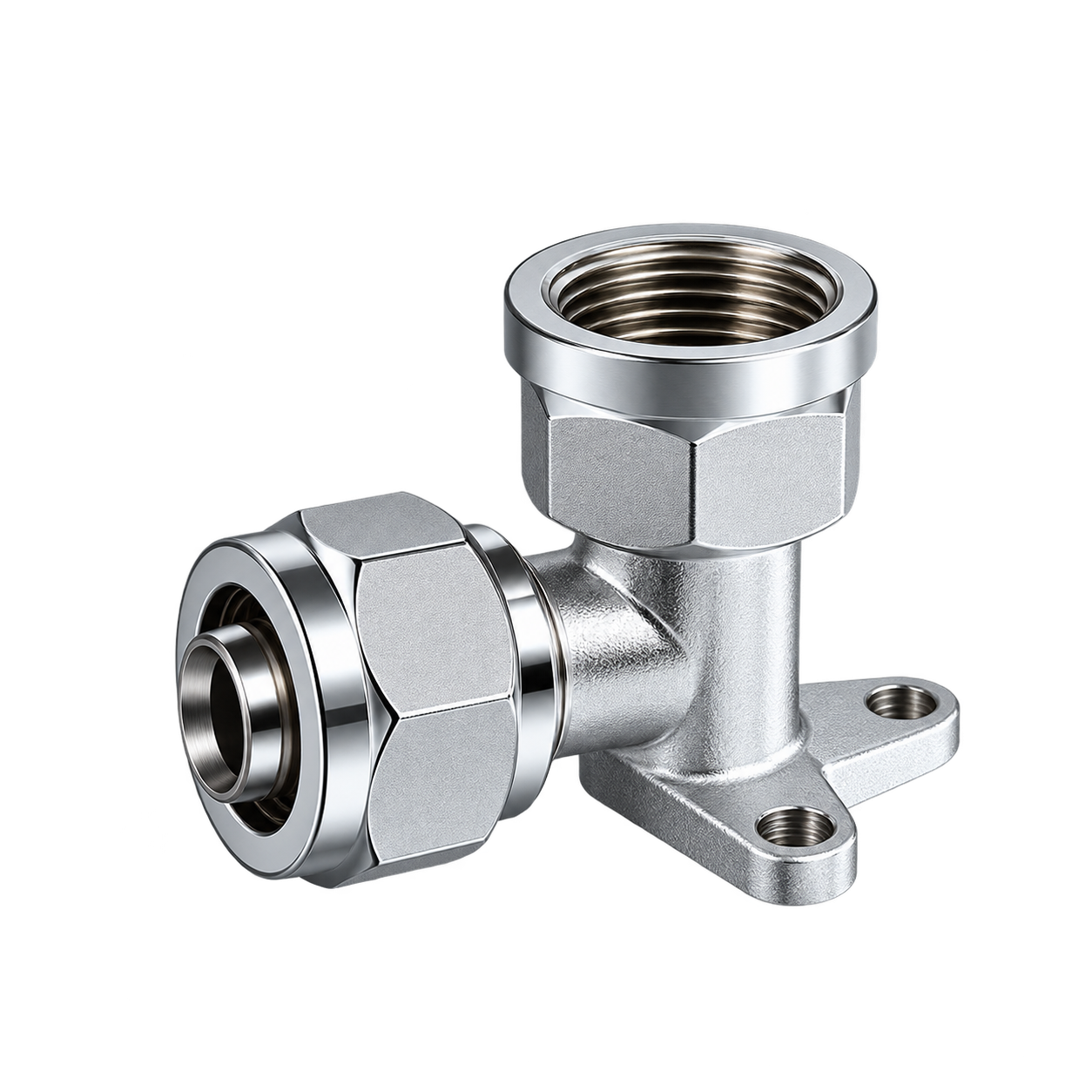 Pex Al Pex Female Wall Plate Elbow Pex Al Pex Elbow Female Flanged Compression - Image 1