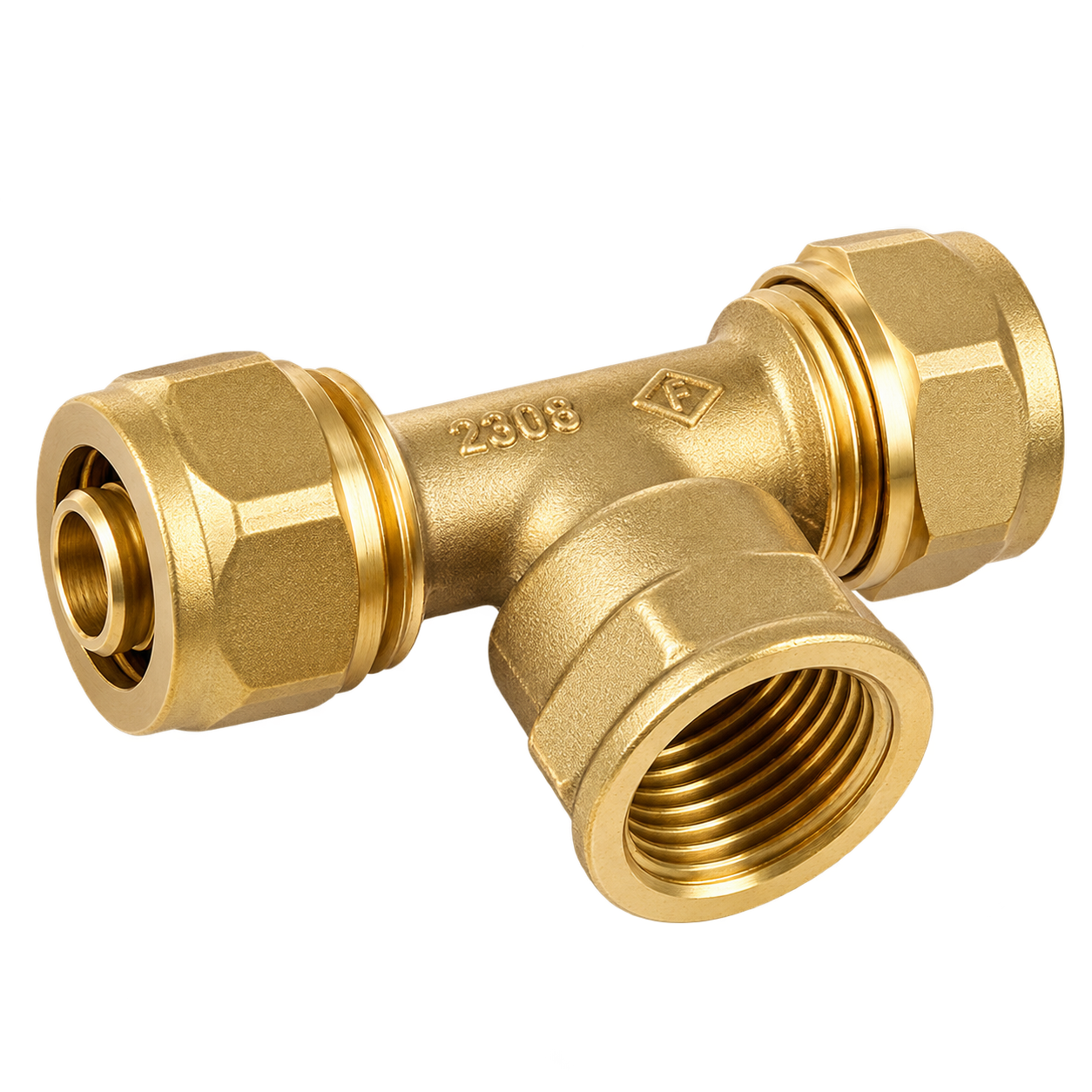 Pex Pipe Female Tee new AI Pex Tee Female Threaded Middle - Image 1