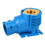 Pex Female Wall Plate Elbow With Plastic Cover Blue