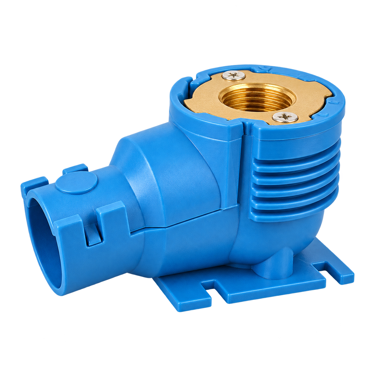 Pex Pipe Wall Plate Elbow With Plastic Ai new Pex Female Wall Plate Elbow With Plastic Cover Blue - Image 1